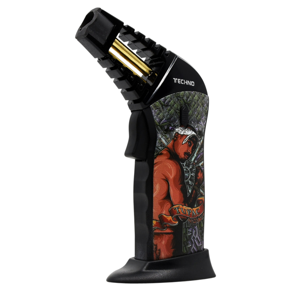6" Techno Torch Mixed Wood Grain Design Slant Torch Lighter 19019-WG