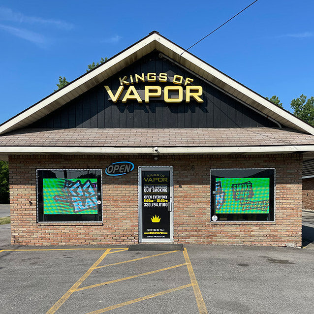 Kings of Vapor and Smoke Akron, OH - 1286 Canton Road located right next to Taco Bell and Burger King