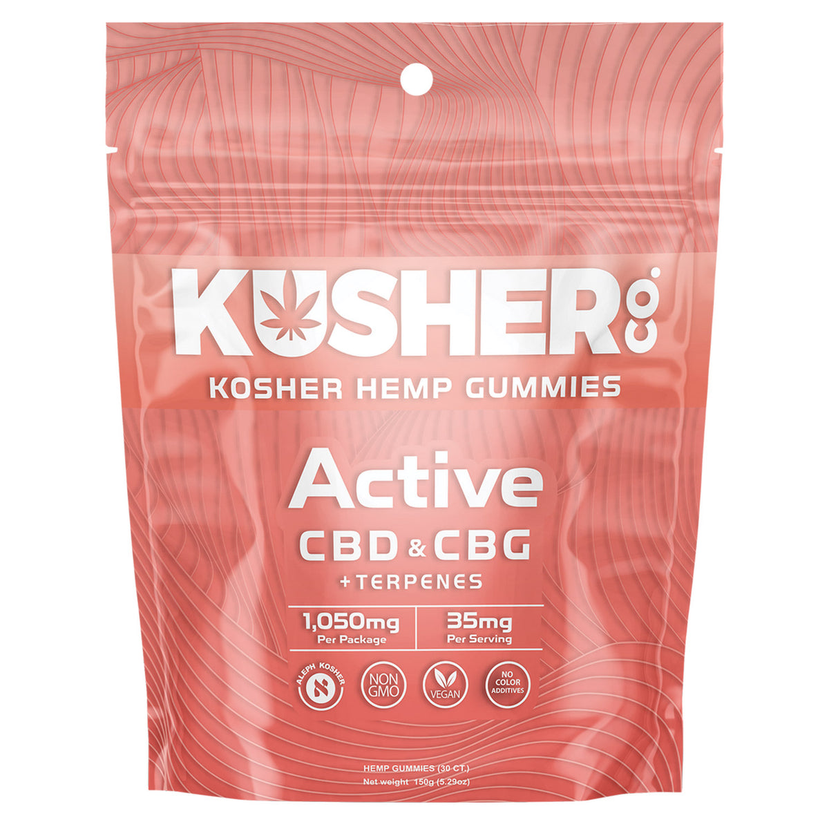 KusherCo Hemp Gummies ACTIVE CBD+CBG 35mg 30ct