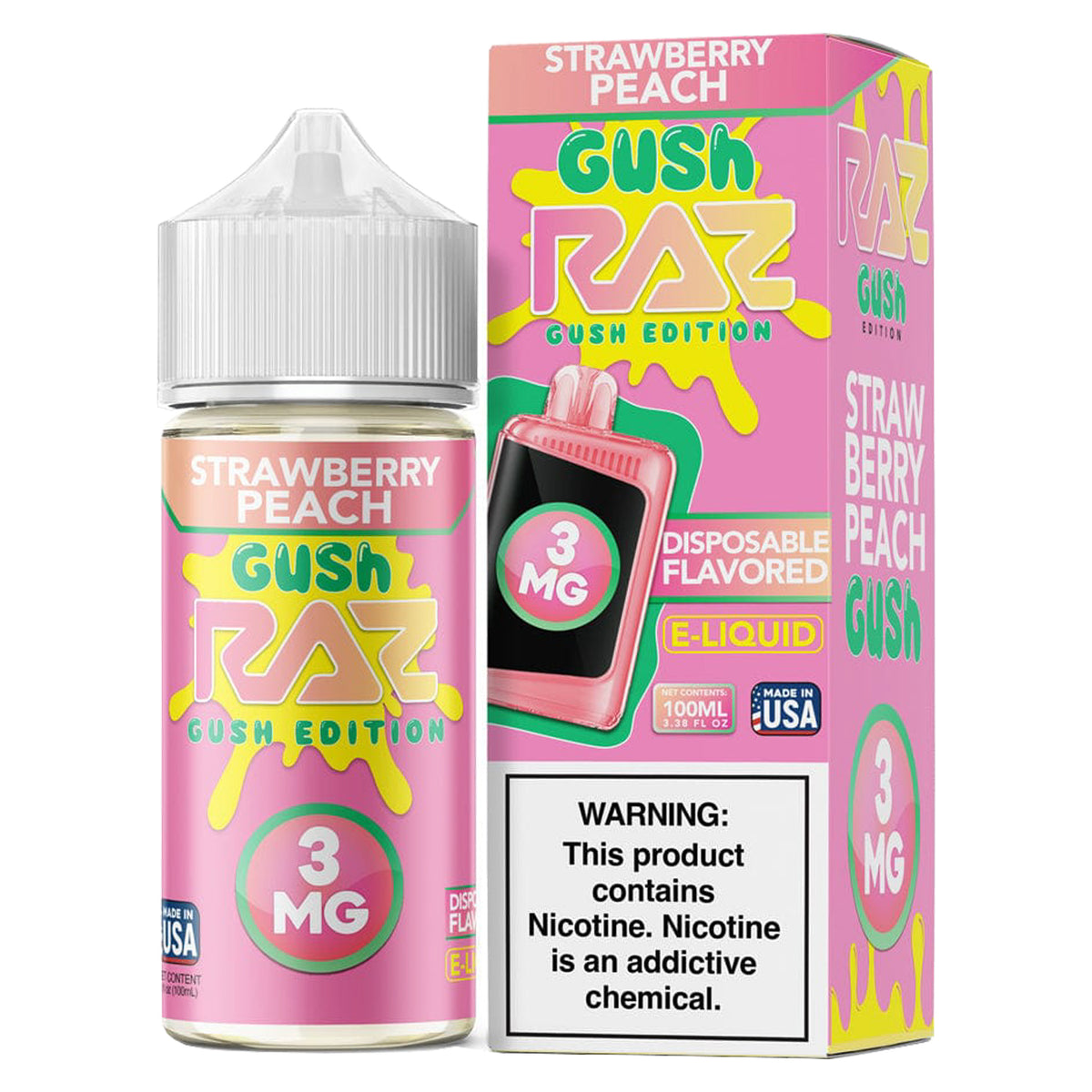 RAZ E- Liquid 100ml Strawberry Peach Gush